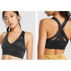 Gymshark Adapt Camo Seamless Sports Bra - Black - Size M